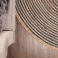 thumbnail image 4 of Superior Braided Jute Handwoven Indoor Outdoor Area Rug, 6' Round, Navy Blue, 4 of 5