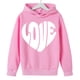 thumbnail image 4 of Sudadera con capucha y estampado de corazón de San Valentín, sudadera de manga larga para niños y niñas, chaqueta para niñas de talla mediana y grande., 4 of 7