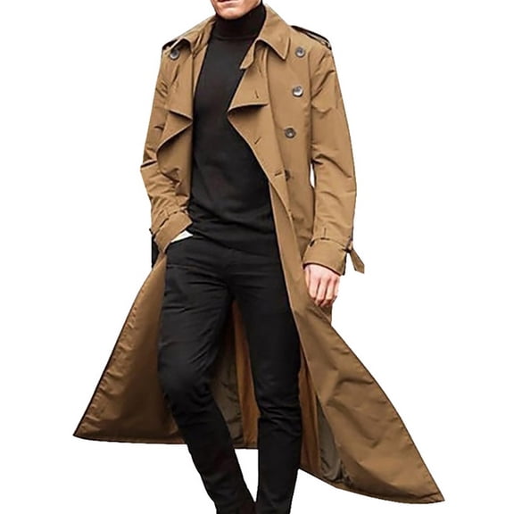 Mens Overcoat Winter Full Length Trench Coat Warm Long Jacket Formal Outerwear