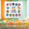 thumbnail image 3 of TiniDecor Cool Kids Read Books Tapestry, 30"x40" Colorful Book Character Wall Hanging, Classroom Reading Decor, 3 of 4
