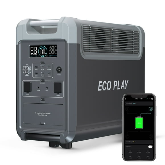 Eco Play 3600W 3840Wh Portable Power Station | Your Home Backup for Canadian Winters, Blackouts & Emergencies