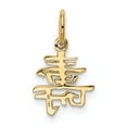 thumbnail image 3 of 14k Yellow Gold Solid Polished Chinese Long Life Charm Pendant, 3 of 4