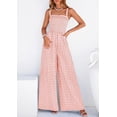 thumbnail image 4 of PRETTYGARDEN One Piece Jumpsuits for Women Summer Sleeveless Smocked Gingham Wide Leg Date Night Rompers Spring Outfits, 4 of 10