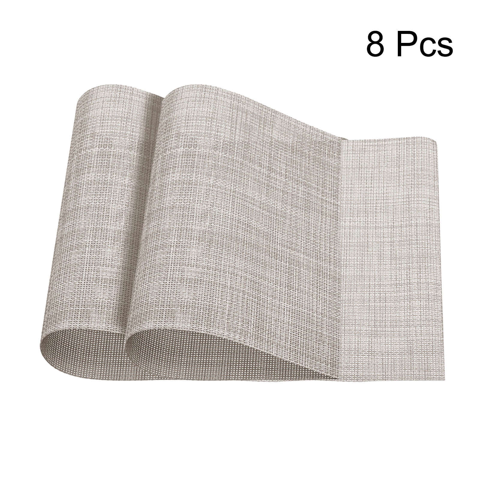 Unique Bargains Durable PVC Washable Woven Place Mat for Dining Tables and Home Use Gray