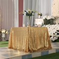 thumbnail image 2 of GFDYREE Sequin Tablecloth, Christmas Tree Skirt, Sequin Table Overlay Square, 50"x 50", Light Gold, 2 of 5