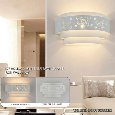 

GETHOME E27 Home Decor Hallway Wall Light Living Room Iron Lampshade Indoor Hollowed Out