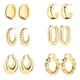 thumbnail image 1 of Pendientes de aro ALLHOLA de oro de 14 quilates, 6 pares, hipoalergénicos, para mujer, 1 of 9
