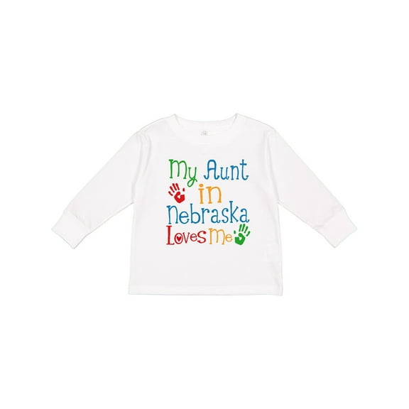 Inktastic My Aunt in Nebraska Loves Me Boys or Girls Long Sleeve Toddler T-Shirt