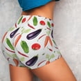 thumbnail image 6 of Seamless Workout Shorts Women - Eggplant Dried chili carrot Biker Gym Running Yoga Spandex Shorts for Women, 6 of 7