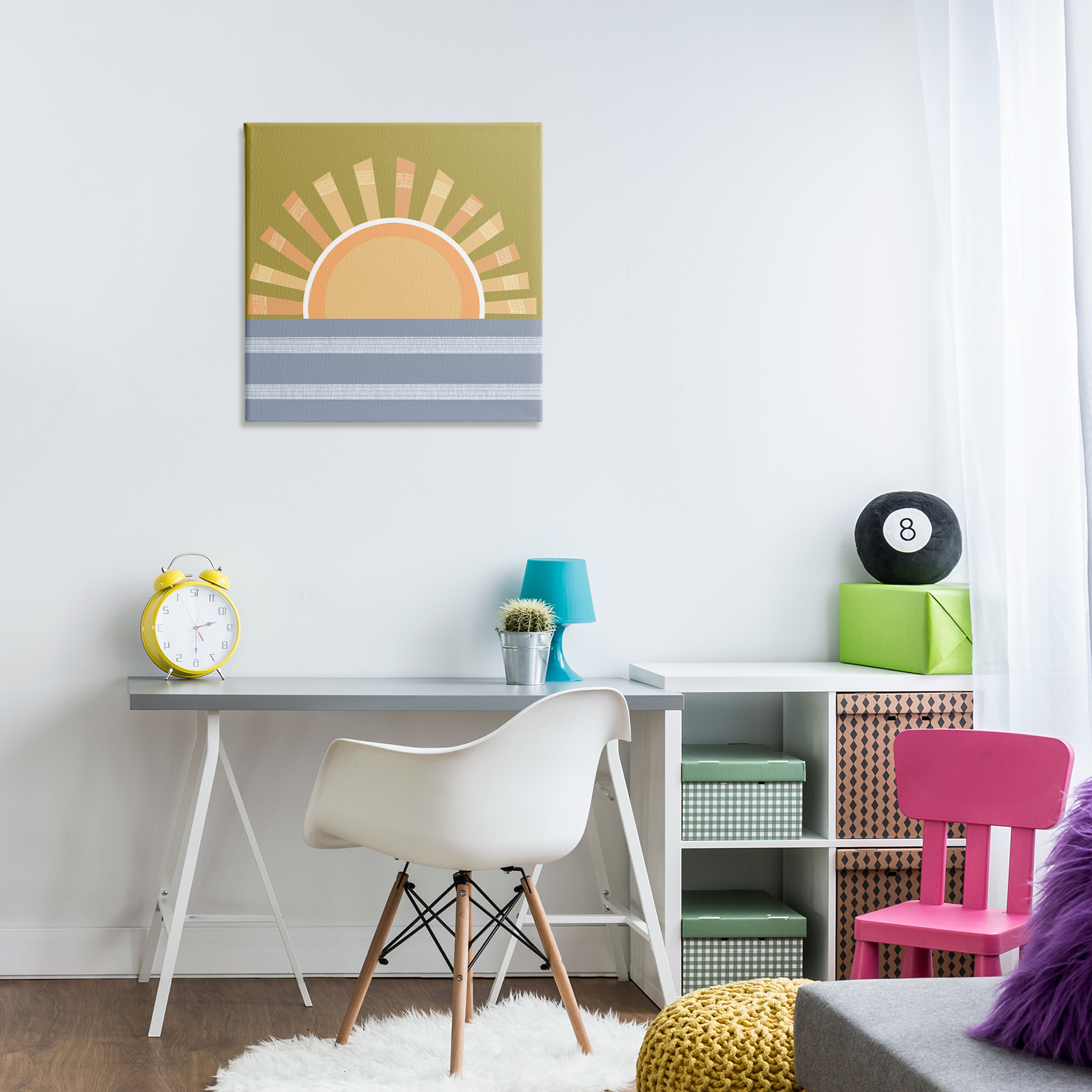 Stupell Industries Rising Sun Over Ocean Landscape & Nature Painting Wrapped Canvas Art Print Wall Art, 24 x 24