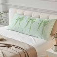 thumbnail image 4 of Green Bow Body Pillow Covers 20"x60", Cute Bowknot Minimalist Solid Color Soft Brushed Microfiber Breathable Throw Pillow Covers, Pillowcase with Zipper for Couch Sofa Bedroom Living Room, 4 of 9