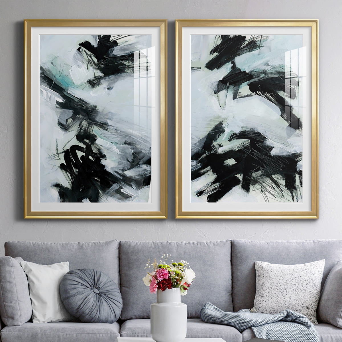 Wexford Home Ocean Current I Premium Framed Print, 18.5" x 24.5" - Ready to Hang, Gold (Set of 2)