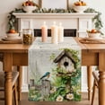 thumbnail image 2 of Table Runner 48 Inches Long for Kitchen Dining, Spring Floral Dresser Scarf Farmhouse, Dining Table Decorations for Wedding/Parties, Birds Cabin Daisy Watercolor Botanical 13 x 48 In, 2 of 8