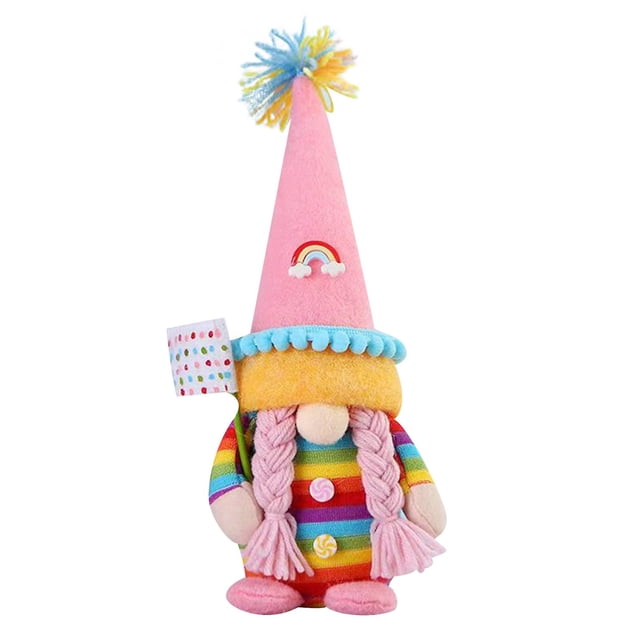 Muñeca decorativa HUOGUO Rainbow Dwarf, colorida, 32 cm