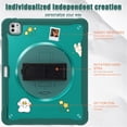thumbnail image 3 of Case For Apple iPad Pro 13 2025 / 2024 Handle Protective Cover 360° Rotating Ring Stand, Shockproof Dropproof Case For Kids Kickstand & Pencil Holder & Shoulder Strap,Dark Green, 3 of 8