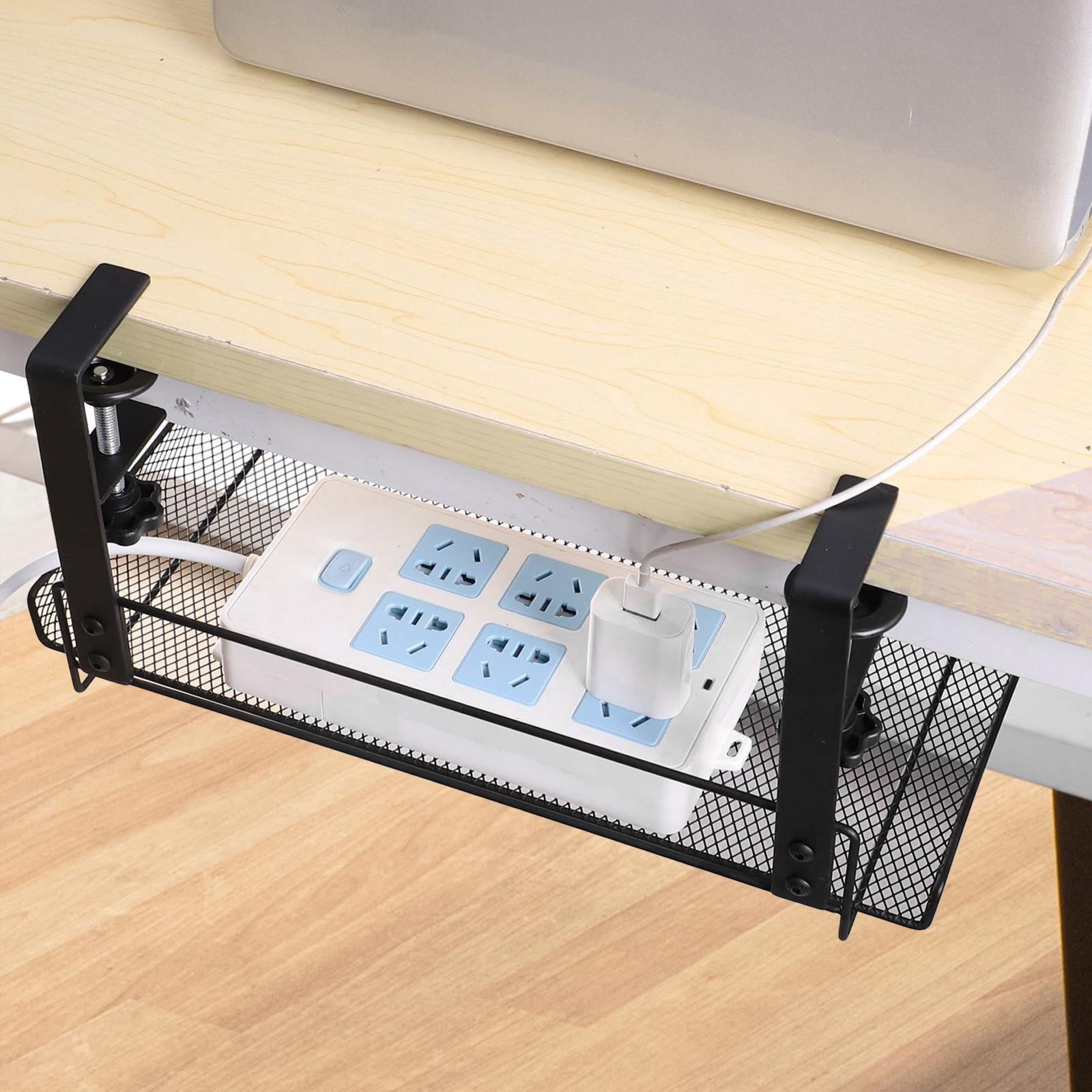 TISHITA under Desk Cable Management Tray Cable Tray No Drill Desk Cable Management Large Space Cable Holder Wire Organizer for School