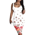 thumbnail image 2 of SMihono Robes Bohémiennes d'Été pour Femmes Grande Taille Mode Décontractée d'Été Sans Manches Épaules Dénudées Col Rond Robe, 2 of 4