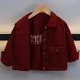 thumbnail image 2 of Cethrio Boys Denim Jackets, Casual Long Sleeve Outdoor Lapel Collar Jean Jackets Wine Size 6, 2 of 6