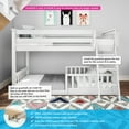 thumbnail image 2 of Twin Over Twin Low Bunk With Two Guard Rails, White, 2 of 9