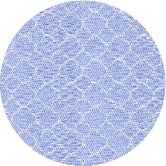 Ahgly Company Indoor Round Patterned Sky Blue Dress Blue Area Rugs, 7' Round