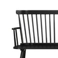thumbnail image 3 of Benjara 19" Transitional Solid Wood Curved Design Spindle Back Bench in Black, 3 of 5