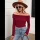 thumbnail image 5 of Blusas Elegantes Informales con Hombros Descubiertos para Mujer, de Corte Entallado, de Larga, para Salir en y Otoño. Rojo Vino L, 5 of 9