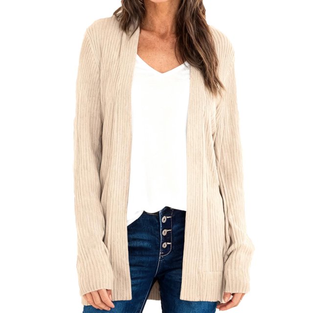 Tranfacy Winter Coats for Women, Lightweight Cardigans for Women, Solid Color Button Front Knit Cardigan with Convenient Pockets
