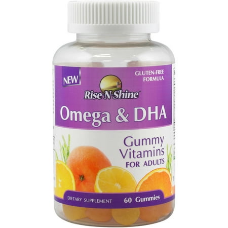 Rise-N-Shine Omega DHA & Gummy Vitamines pour adultes supplément alimentaire gélifiés, 60 count