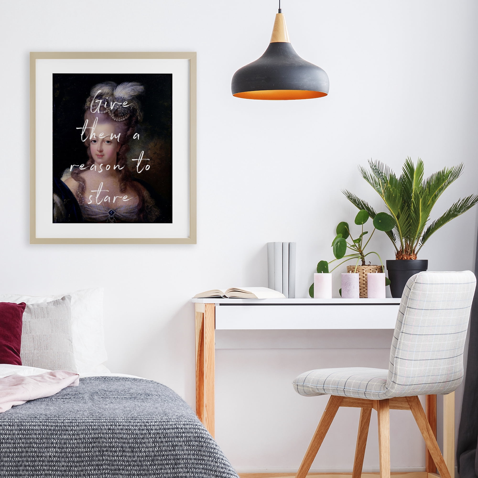 Stupell Industries Give Them A Reason To Stare Birch Framed Print Under Glass, design by Tina LeCour