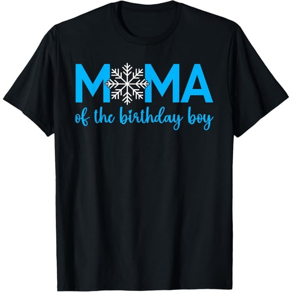 Premium model-Unisex-100% cotton-Mama Of The Birthday Boy Winter Onederland 1st Birthday T-Shirt