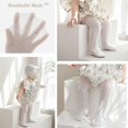 thumbnail image 4 of Baby Toddler Girl's Tights 3/4/5 Pack Cable Knit Leggings Little Girls Seamless Stockings Bows Cotton Pantyhose, 4 of 7