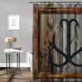 thumbnail image 2 of Orinice  Nautical Shower Curtain, Fishing Lures Anchor Modern Abstract Painting Wooden Frame Rustic, Cloth Fabric Bathroom Decor Set with Hooks,  69x72, 2 of 7