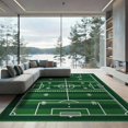 thumbnail image 2 of ODIKA 8'x10' Washable Area Rug Non-Shedding, Easy Care, Football Goal Post Gridiron Stadium Theme Footaball Doormat Door for King Size Bedroom Under Bed, Master Suite, 2 of 7