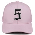 thumbnail image 2 of Daxton Premium Mid Profile Hat Semi Curved Visor Pink Cap White Black Gothic Embroidered, Number 5, 2 of 3