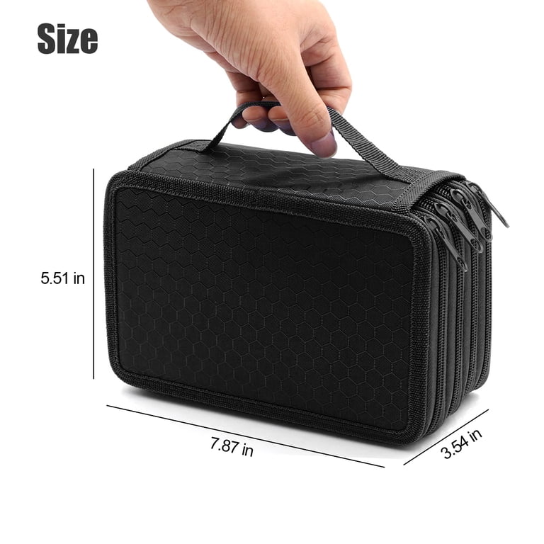 TSV 72-Slot Pencil Case Organizer, Black Multi-Layer Pouch photo 6