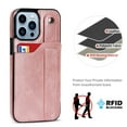 thumbnail image 2 of SaniMore Case for iPhone 14 Pro 6.1" 2022, [Wrist Strap & Card Slot & Support Stand] PU Leather Skin [Wear-resistant Anti-drop Shockproof] Slim Lightweiht Shell For iPhone 14 Pro, Rosegold, 2 of 7