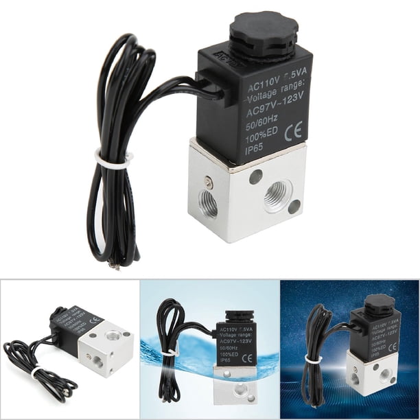 Válvula Solenoide 2 Posiciones De aleación De Aluminio Válvula Corporal G1/8in Para Agua, Gas, Aceite