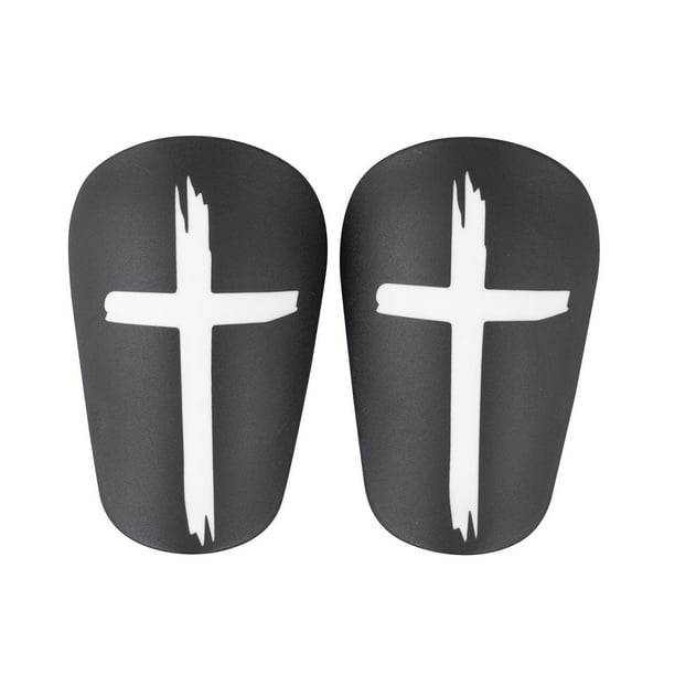2 piezas Mini espinilleras de fútbol espinilleras de fútbol adultos niños juego de fútbol ligero espinilleras protectoras de fútbol Negro 8x5cm