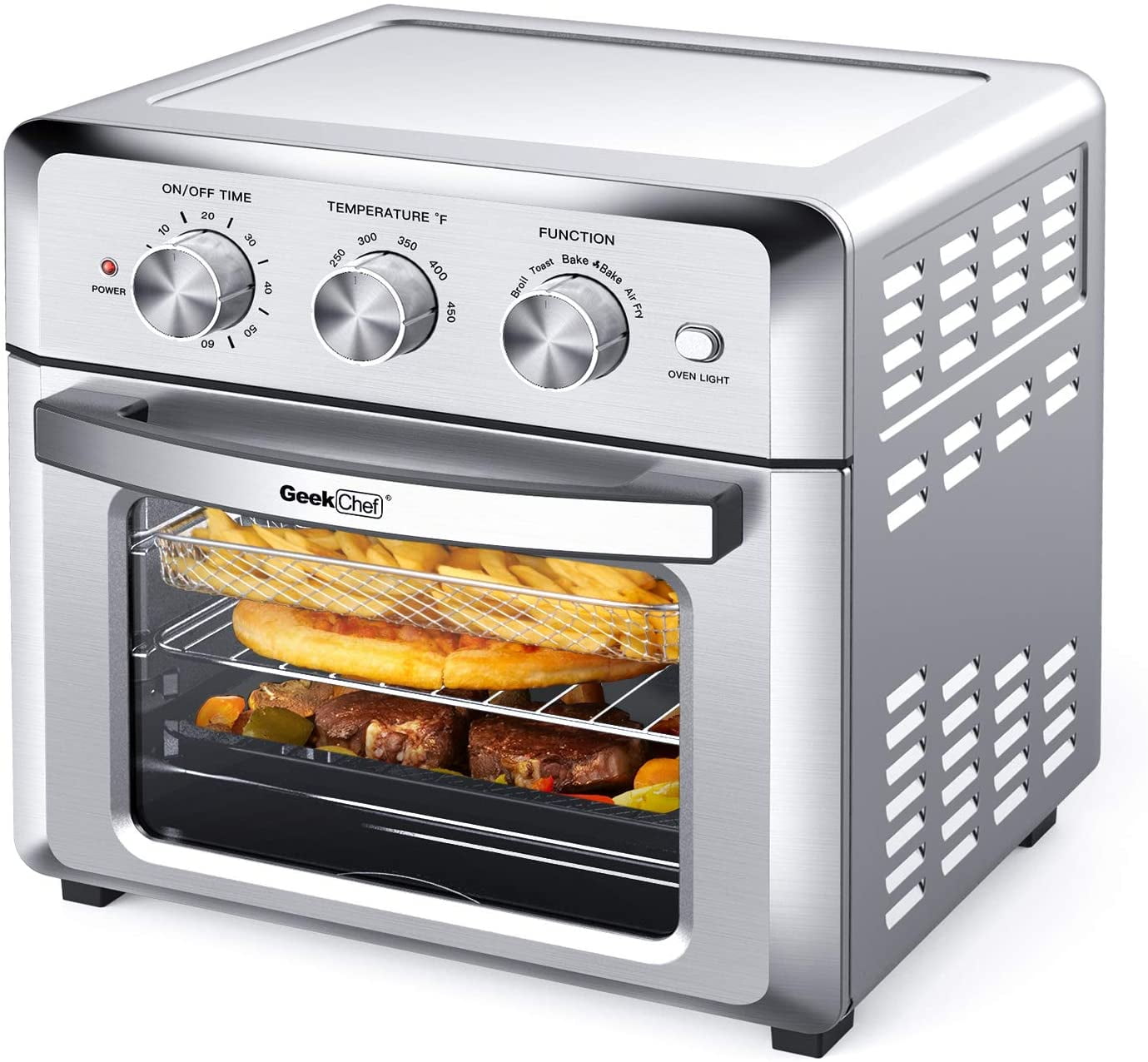 Geek Chef Air Fryer Toaster Oven, 4 Slice 19 Quart Convection Airfryer Countertop Oven, Roast