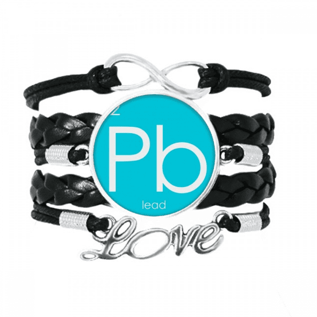 Chestry Elements Period Table Poor Metals Lead Pb Bracelet Love Accessory Twisted Leather Knitting Rope Wristband