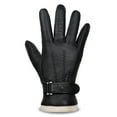 thumbnail image 4 of Harssidanzar Leather Gloves for Men,Genuine Leather Warm Lined Touchscreen Texting Gloves for Driving KM051WT,Black,Szie M, 4 of 4