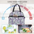 thumbnail image 4 of Uemuo Lavender Flowers Printed Lunch Bag Lunch Box Reusable Insulated Lunch Tote Bag, Leakproof Thermal Cooler Sack Food Handbags Case High Capacity, 4 of 5