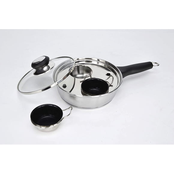 Sartén para Escalfar Huevos CozyKit Acero Inoxidable 2 Tazas Antiadherente