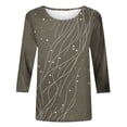 thumbnail image 5 of Jsaierl Tops for Women 3/4 Sleeve Plus Size Round Neck Shirts Cute Graphic Ladies Blouses Workout Cotton T-shirts Top S-3XL, 5 of 10