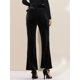 thumbnail image 5 of Pantalones de terciopelo para mujer Allegra K anchos elásticos con lazo bolsillos Negro XL, 5 of 6