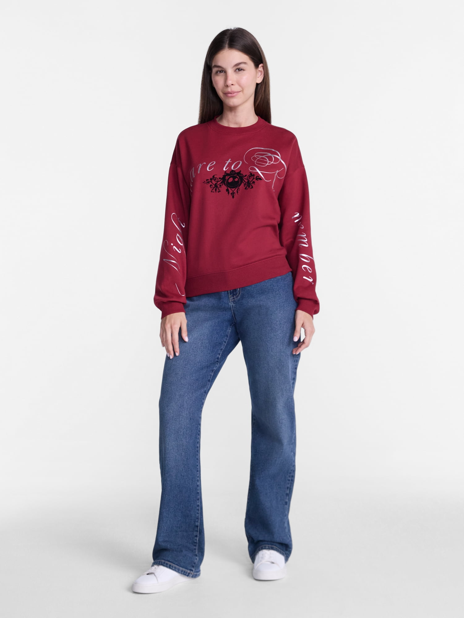 Disney Nightmare Before Christmas Women's Halloween Fleece Sweatshirt, Sizes XXS-XXL