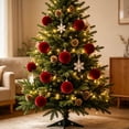 thumbnail image 5 of Yhmxh 6 Pcs Velvet Christmas Ball Ornaments, 3.15 Inch Flocked Christmas Tree Decor Balls, Soft Plush Xmas Hanging Baubles Set for Christmas Tree, Wreath, Holiday Indoor Home Party Decoration, 5 of 6