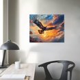 thumbnail image 4 of Acheng Eagle Canvas Wall Art Flying Eagle Pictures Bird Wildlife Poster Aesthetic Vintage Prints for Living Room Bedroom Home Decorations Framed Ready To Hang 20x16in, 4 of 6