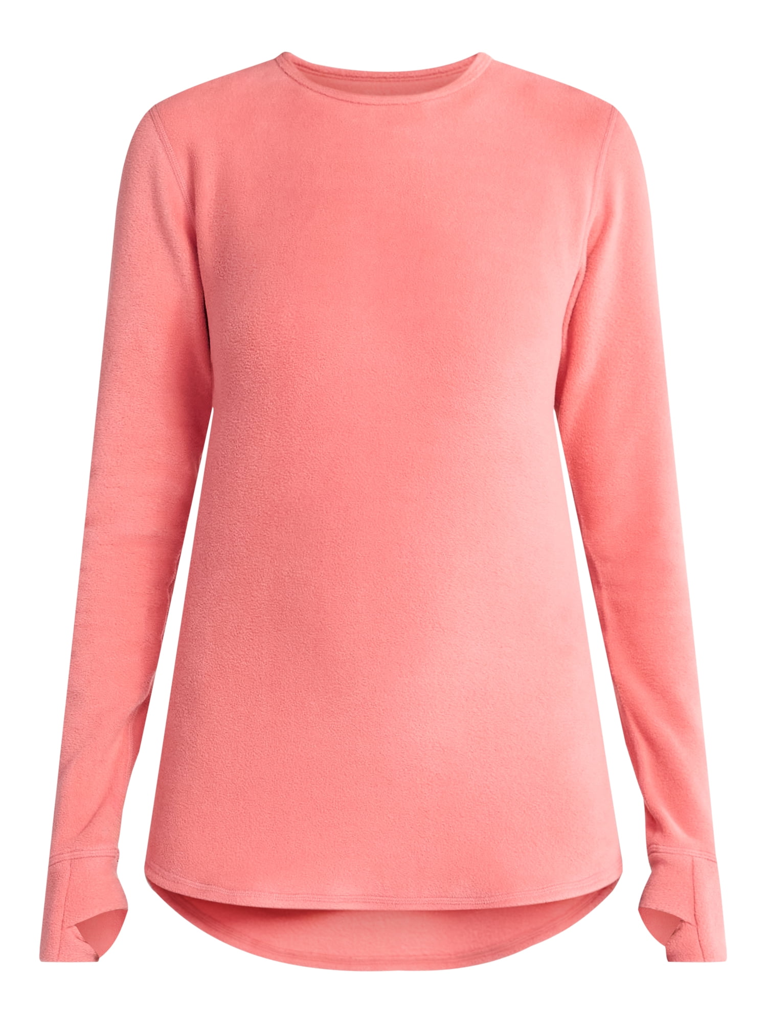 ClimateRight by Cuddl Duds Women's Warm Stretch Fleece Long Sleeve Crew Neck Thermal Base Layer Top, Sizes XS to 4X