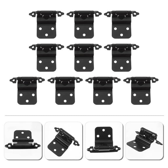WHAMVOX  10 Pcs American Hinge Hinges for Cabinet Doors Kitchen Black